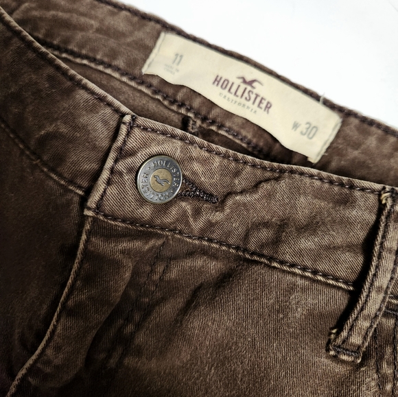 Hollister Straight Leg Low Rise Stretch Brown Jeans  | 11 - Picture 3 of 7